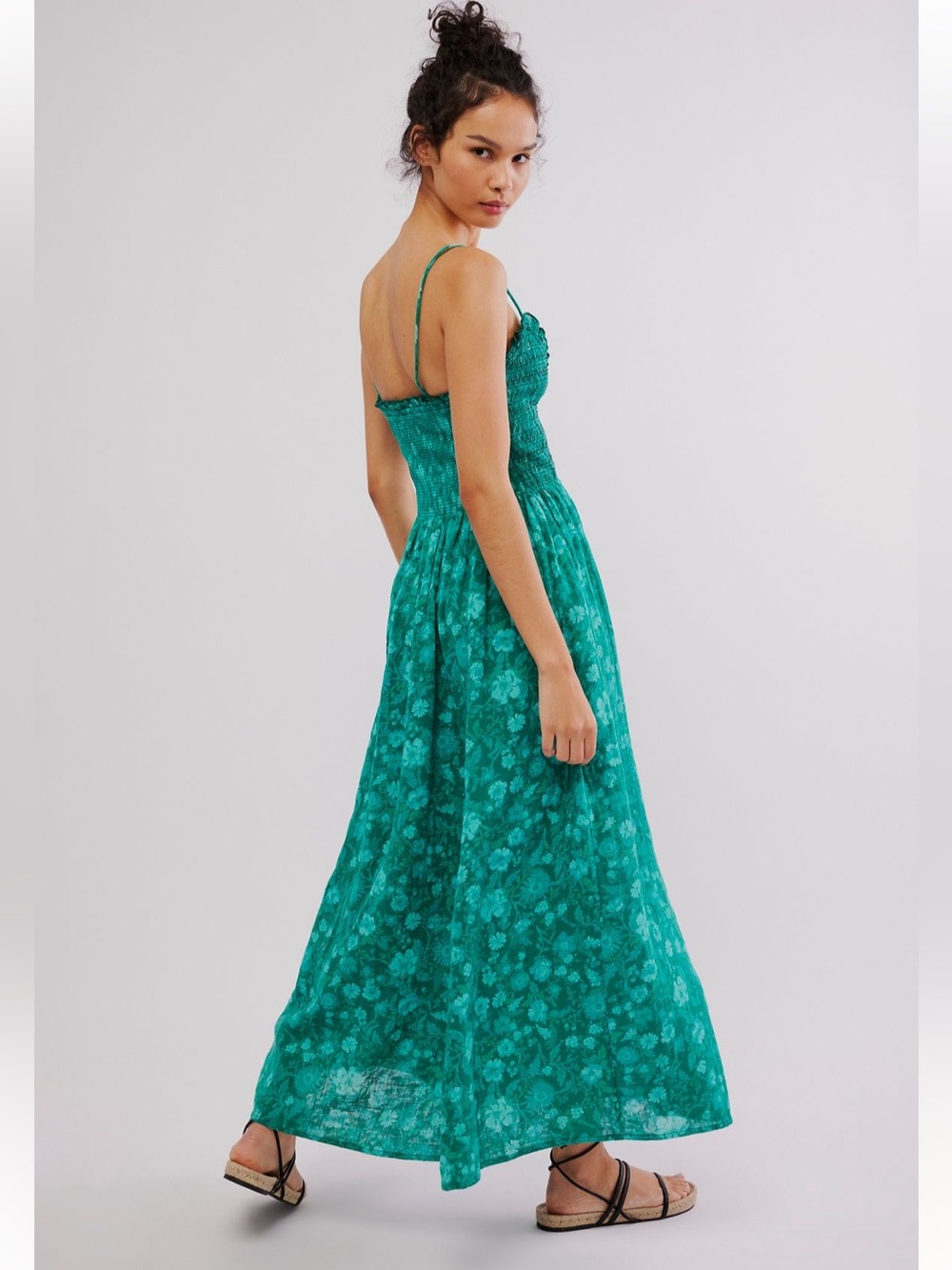 Free People Sweet Nothings Green Floral Print Maxi Dress - Picture 6 of 13